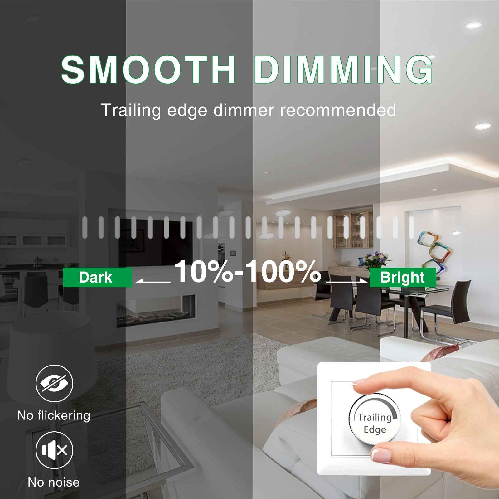 Square LED Recessed Ceiling Lights 7W 67-75mm, 6 Pack - ALUSSO LIGHTING