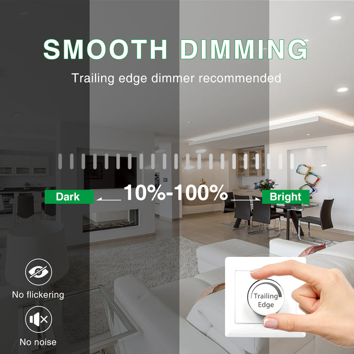 Square LED Recessed Ceiling Lights 7W 67-75mm, 6 Pack