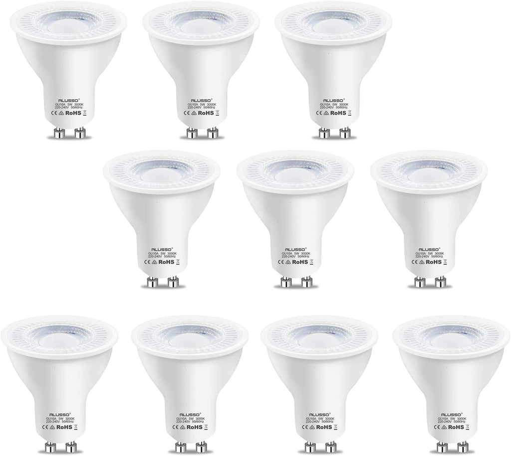 Bulbs LED LIGHTING 5W of Angle Beam ALUSSO 38° — 10 Pack GU10