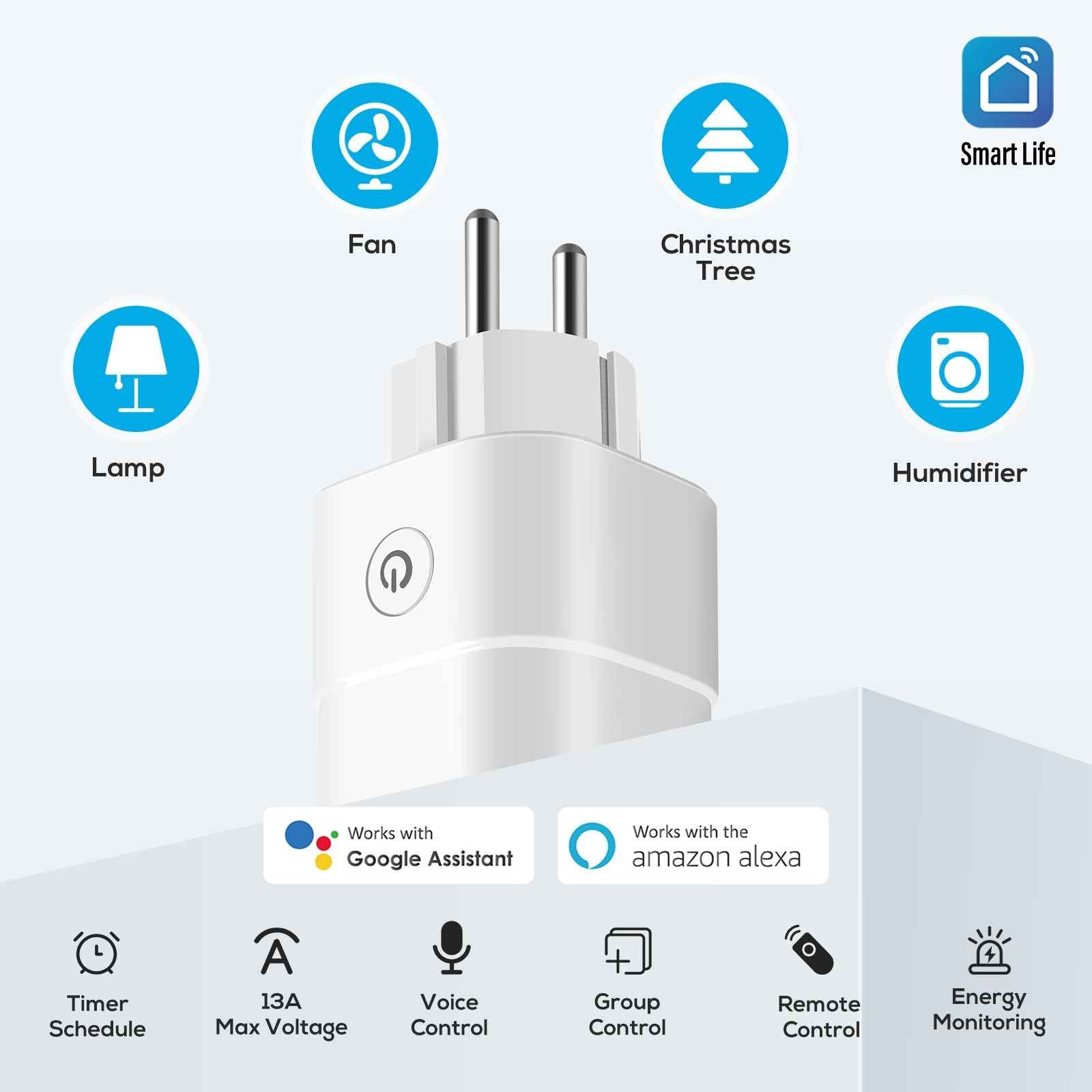 Wifi Smart Plug EU Standard with Tuya Bluetooth Gateway function - ALUSSO LIGHTING