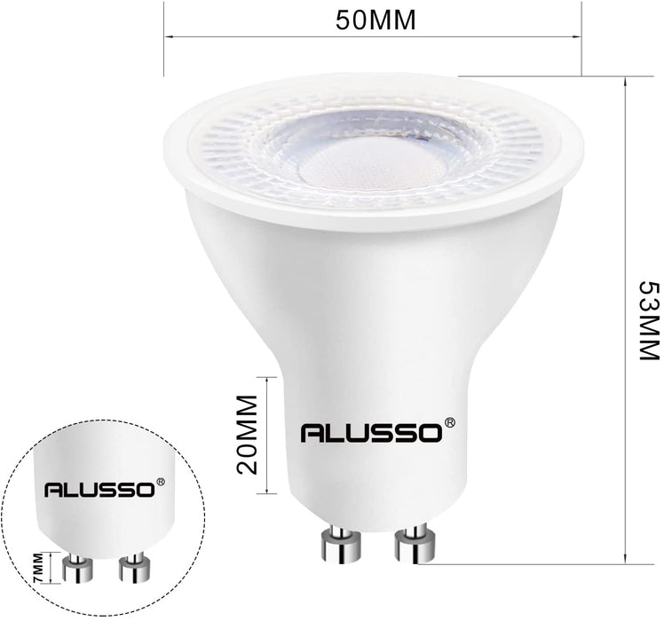 of Pack LED Bulbs — 10 ALUSSO LIGHTING 5W Beam Angle 38° GU10