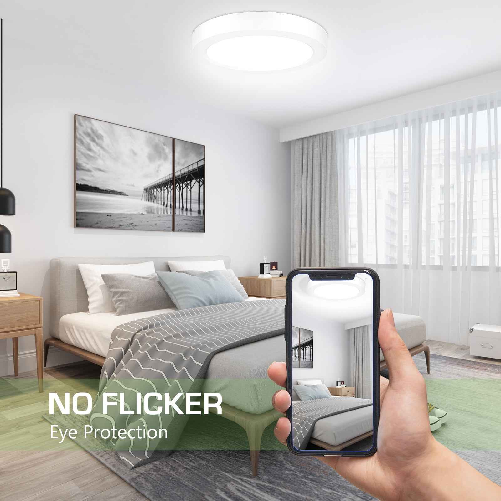 24W Round LED Ceiling Light 1850 Lumen 3 Colors Changeable by Wall Switch - ALUSSO LIGHTING