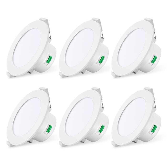 10W/12W/14W Led Downlight Dimmable Tri-coulor IP44/IP65 Recessed Ceiling Lights, 70/90/120mm Cutout, 6 pack