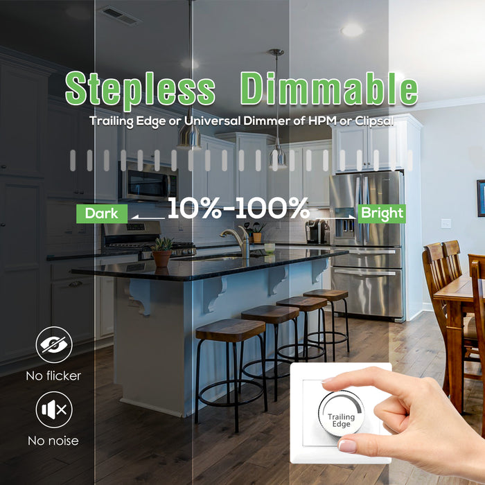 5W 7W IP65 Ultra Slim LED Downlight CCT Dimmable, Cutout 72-100mm, 6 Pack, White Frame