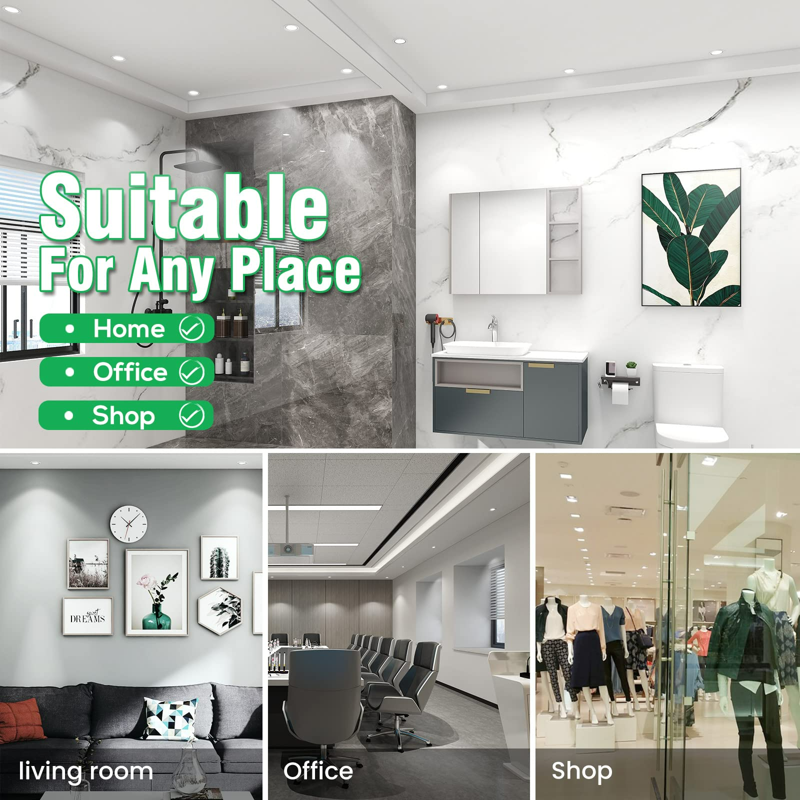 Square LED Recessed Ceiling Lights 7W 67-75mm, 6 Pack - ALUSSO LIGHTING